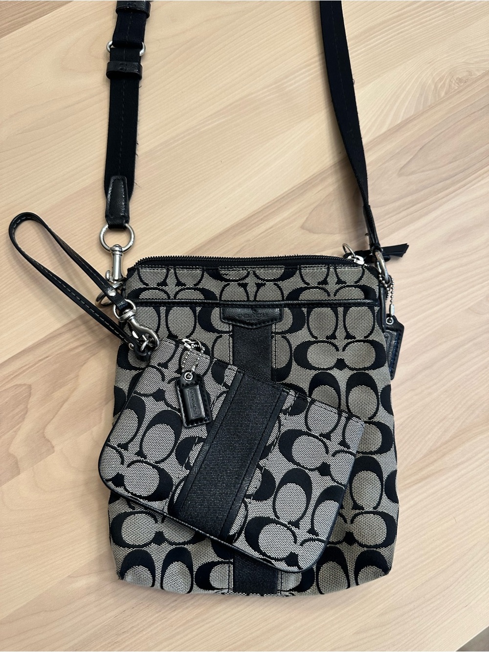 Coach Y2K Signature Jacquard Crossbody Bag + Matching Wristlet Set